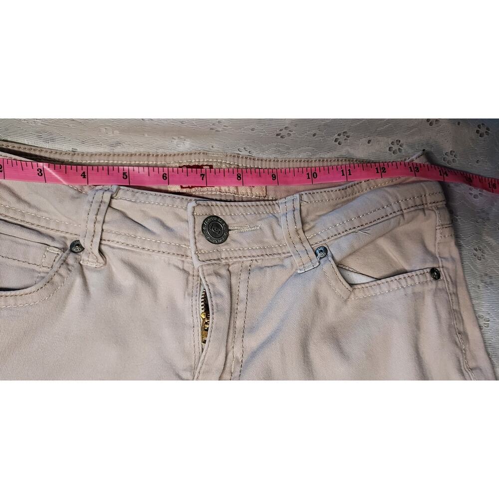 VTG Y2K l.e.i. Sophia Hipster Flare Low Rise Khaki Jeans Size 5 - Picture 12 of 15